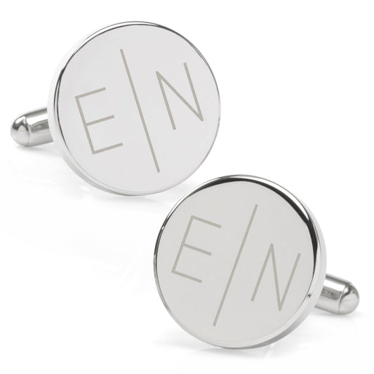 Divided Modern Monogram Engravable Cufflinks