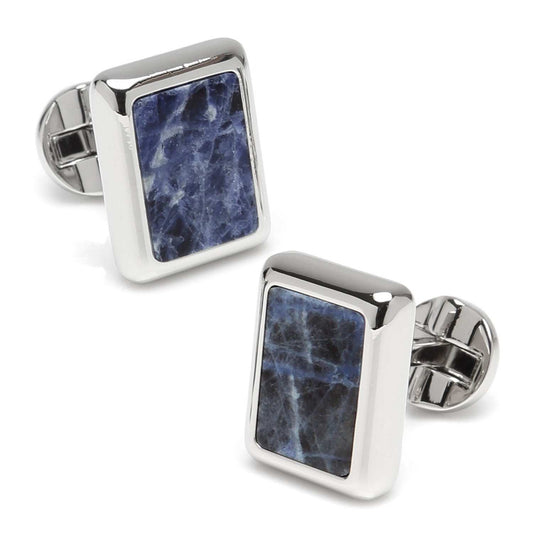Silver and Sodalite JFK Presidential Cufflinks - Cufflinks.com - Flyclothing LLC