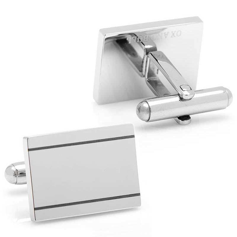 Stainless Steel Engravable Etched Frame Cufflinks - Cufflinks.com - Flyclothing LLC