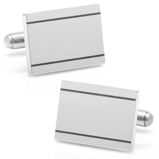 Stainless Steel Engravable Etched Frame Cufflinks - Cufflinks.com - Flyclothing LLC