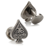 Ace of Spades Antique Silver Cufflinks