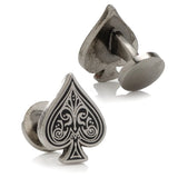 Ace of Spades Antique Silver Cufflinks - Cufflinks.com - Flyclothing LLC