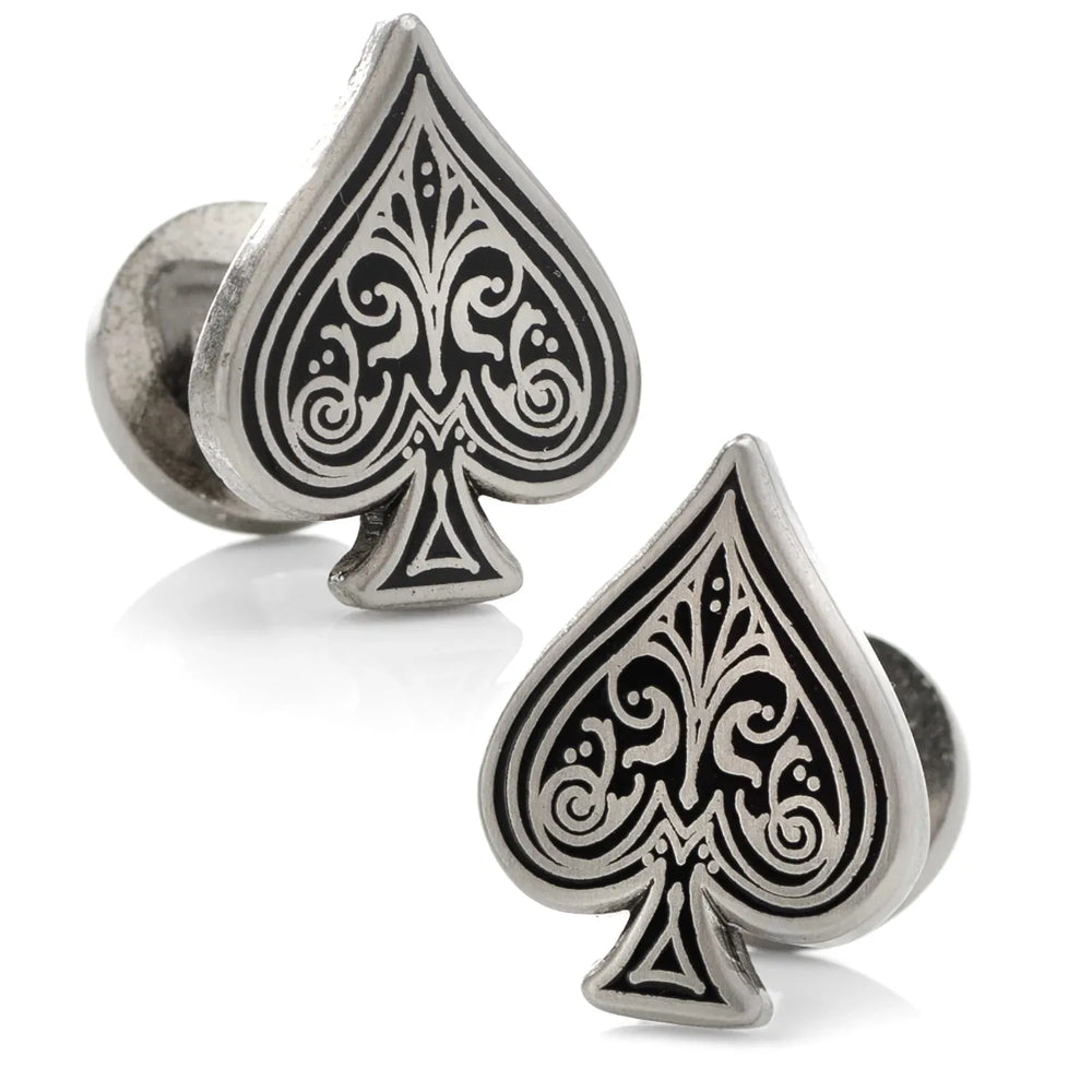 Ace of Spades Antique Silver Cufflinks - Cufflinks.com - Flyclothing LLC