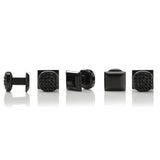Black Stainless Steel Black Pave Crystal 5-Studs