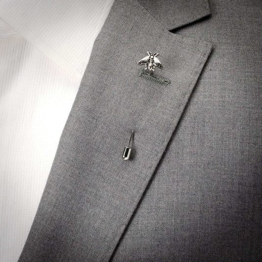 Stainless Steel Bee Stick Pin - Cufflinks.com - Flyclothing LLC