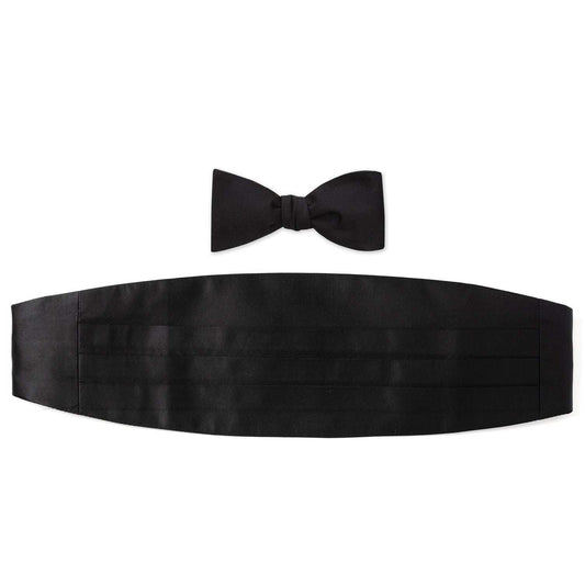 Black Silk Cummerbund and Bowtie Set - Cufflinks.com - Flyclothing LLC