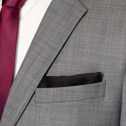 Black Silk Pocket Square - Cufflinks.com - Flyclothing LLC
