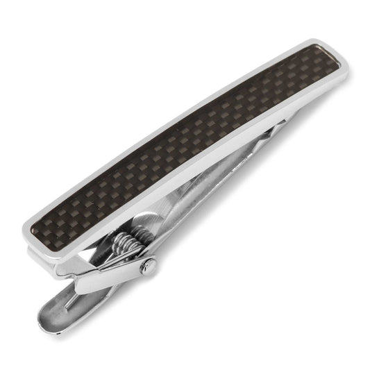 Black Carbon Fiber Stainless Steel Tie Clip - Cufflinks.com - Flyclothing LLC