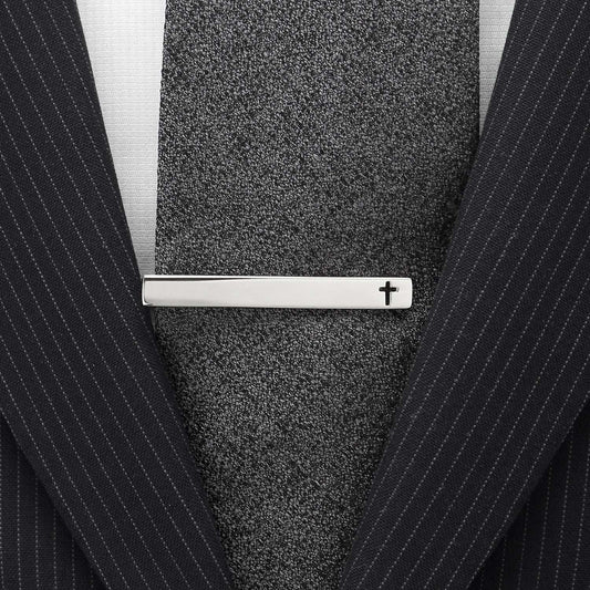 Cross Cutout Stainless Steel Tie Clip - Cufflinks.com - Flyclothing LLC