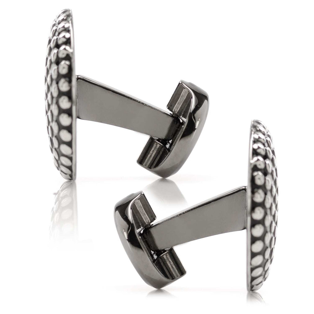 Silver Circle Dot Texture Cufflinks - Cufflinks.com - Flyclothing LLC