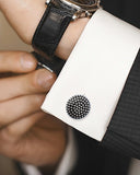 Silver Circle Dot Texture Cufflinks - Cufflinks.com - Flyclothing LLC