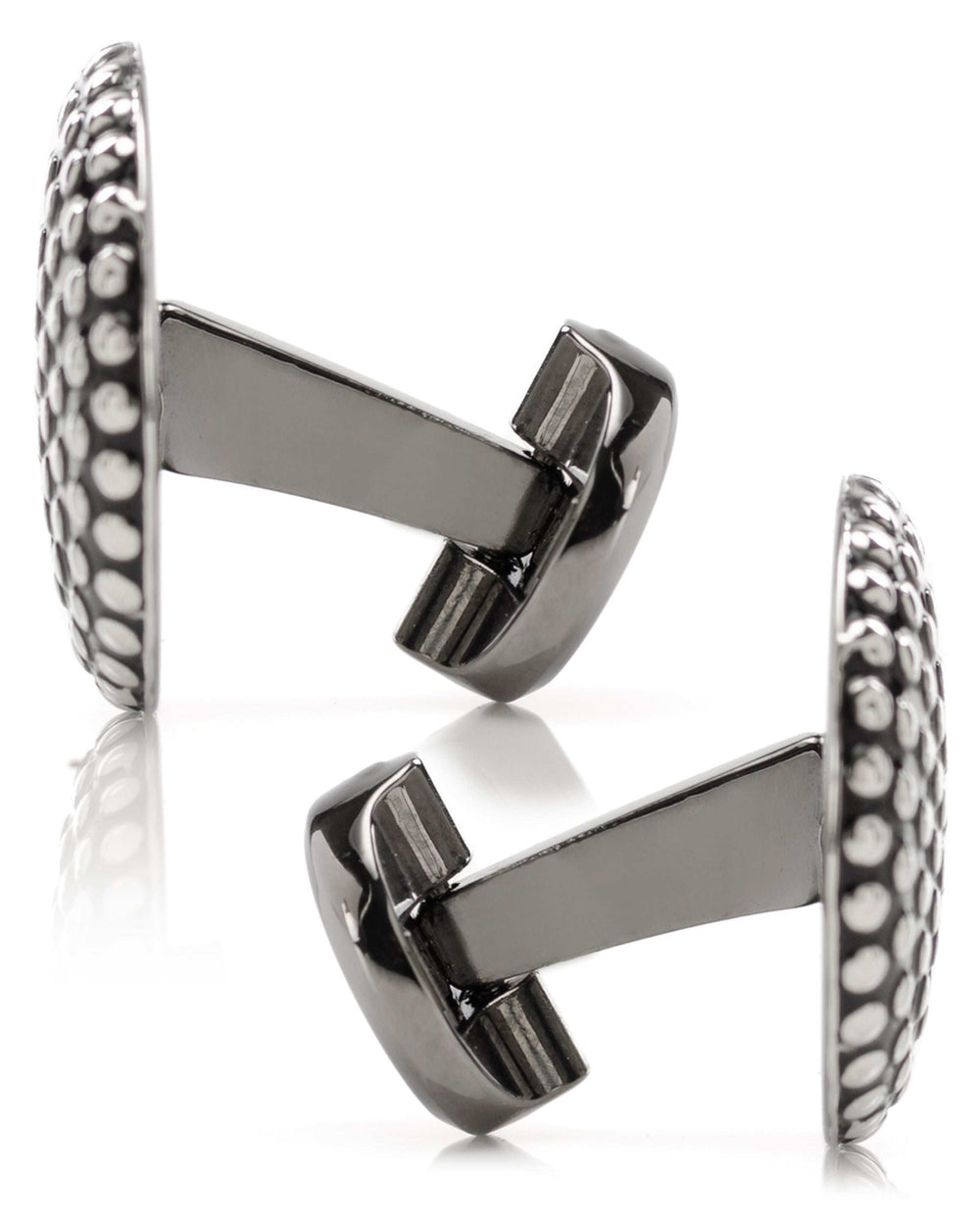Silver Circle Dot Texture Cufflinks - Cufflinks.com - Flyclothing LLC