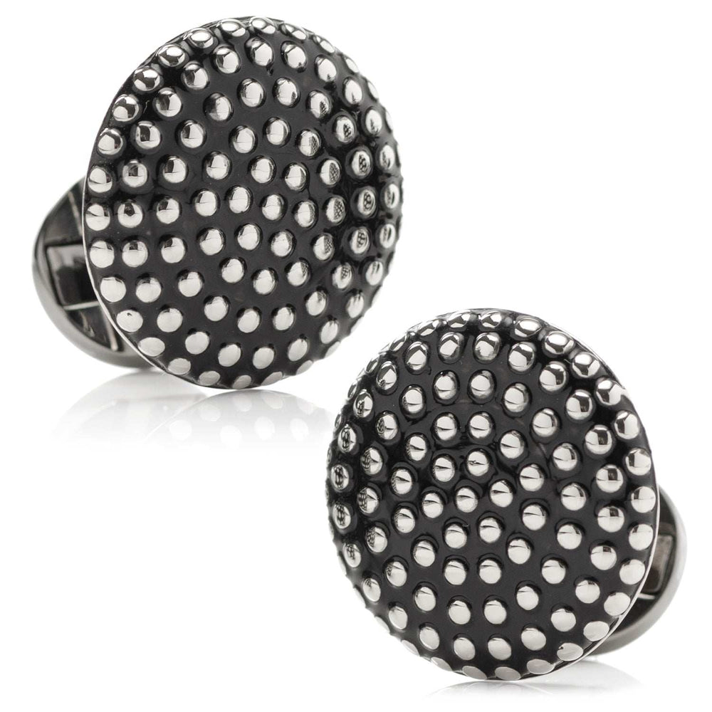 Silver Circle Dot Texture Cufflinks - Cufflinks.com - Flyclothing LLC