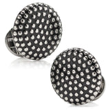 Silver Circle Dot Texture Cufflinks - Cufflinks.com - Flyclothing LLC