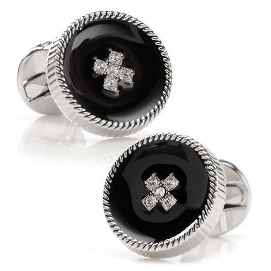 Crystal Button Rope Cufflinks - Cufflinks.com - Flyclothing LLC
