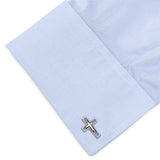 Gun Metal Cut Out Cross Cufflinks - Cufflinks.com - Flyclothing LLC