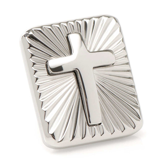 Stainless Steel Radiant Cross Lapel Pin - Cufflinks.com - Flyclothing LLC