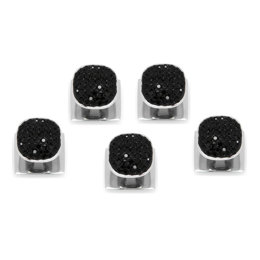 Stainless Steel with Black Pave Crystal 5-Studs