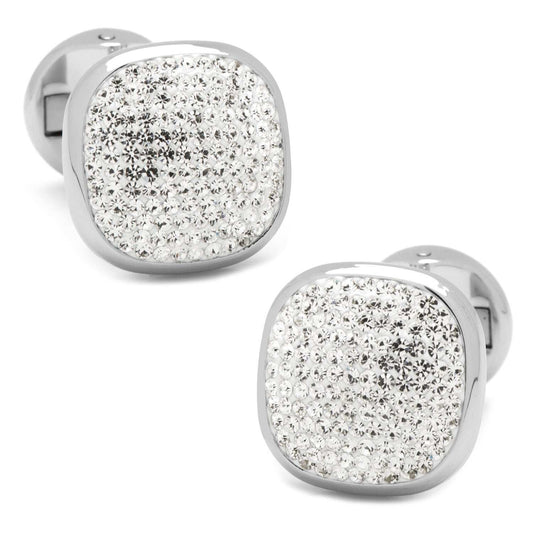 White Pave Crystal Cufflinks - Cufflinks.com - Flyclothing LLC