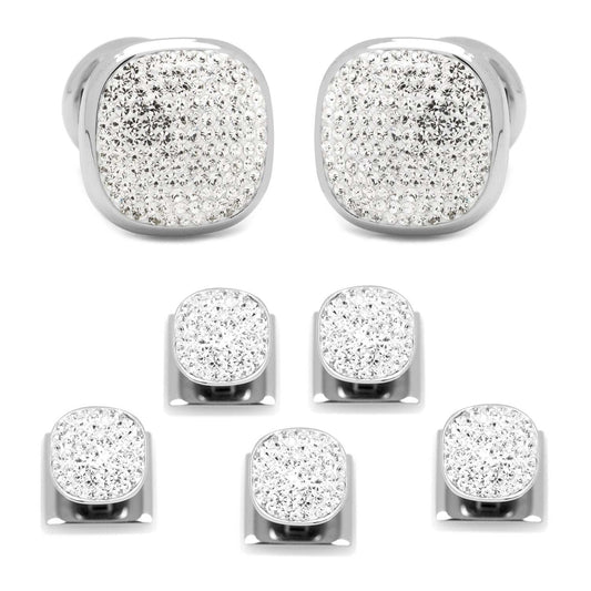 White Pave Crystal 5-Stud Set - Cufflinks.com - Flyclothing LLC
