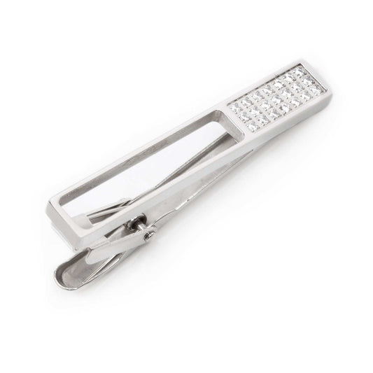 Die Cut Crystal Stainless Steel Tie Clip - Cufflinks.com - Flyclothing LLC