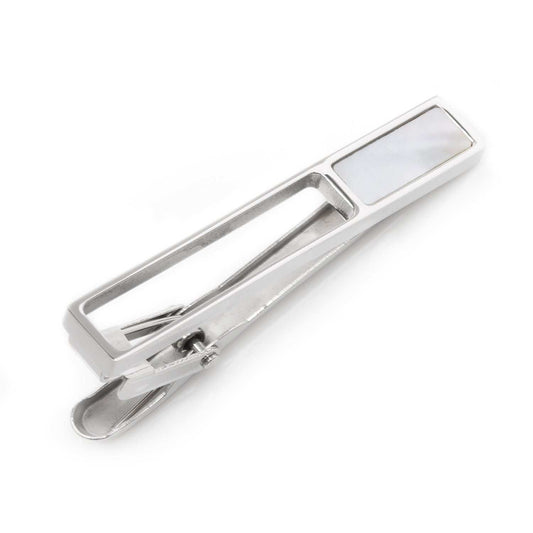 Die Cut Mother of Pearl Stainless Steel Tie Clip - Cufflinks.com - Flyclothing LLC
