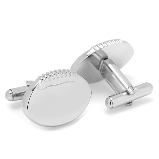 Stainless Steel Engravable Football Cufflinks - Cufflinks.com - Flyclothing LLC