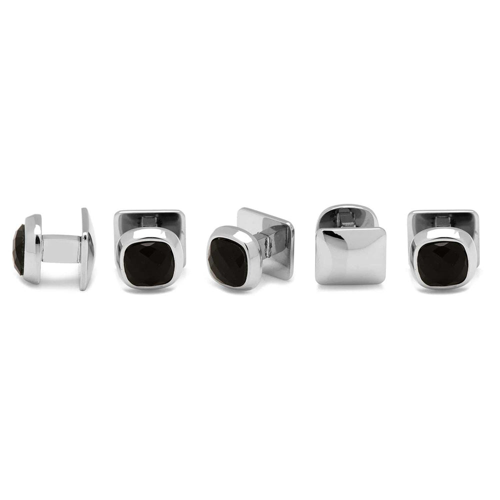 Faceted Onyx Cushion 5-Studs - Cufflinks.com - Flyclothing LLC
