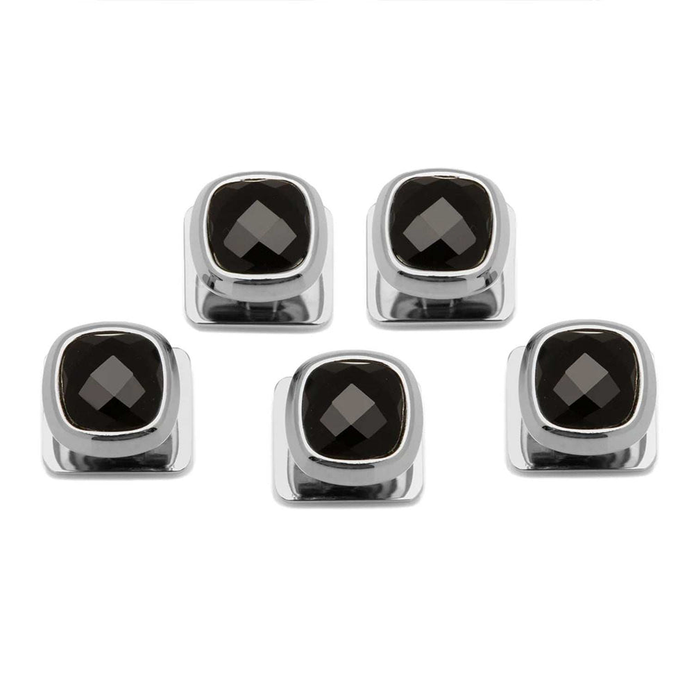 Faceted Onyx Cushion 5-Studs - Cufflinks.com - Flyclothing LLC