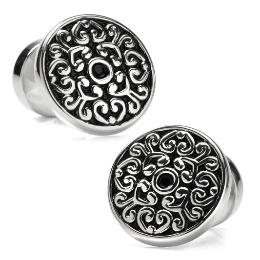 Antique Filigree Round Cufflinks - Cufflinks.com - Flyclothing LLC