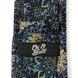 Kaleido Floral Navy Tan Accented Men's Tie - Cufflinks.com - Flyclothing LLC