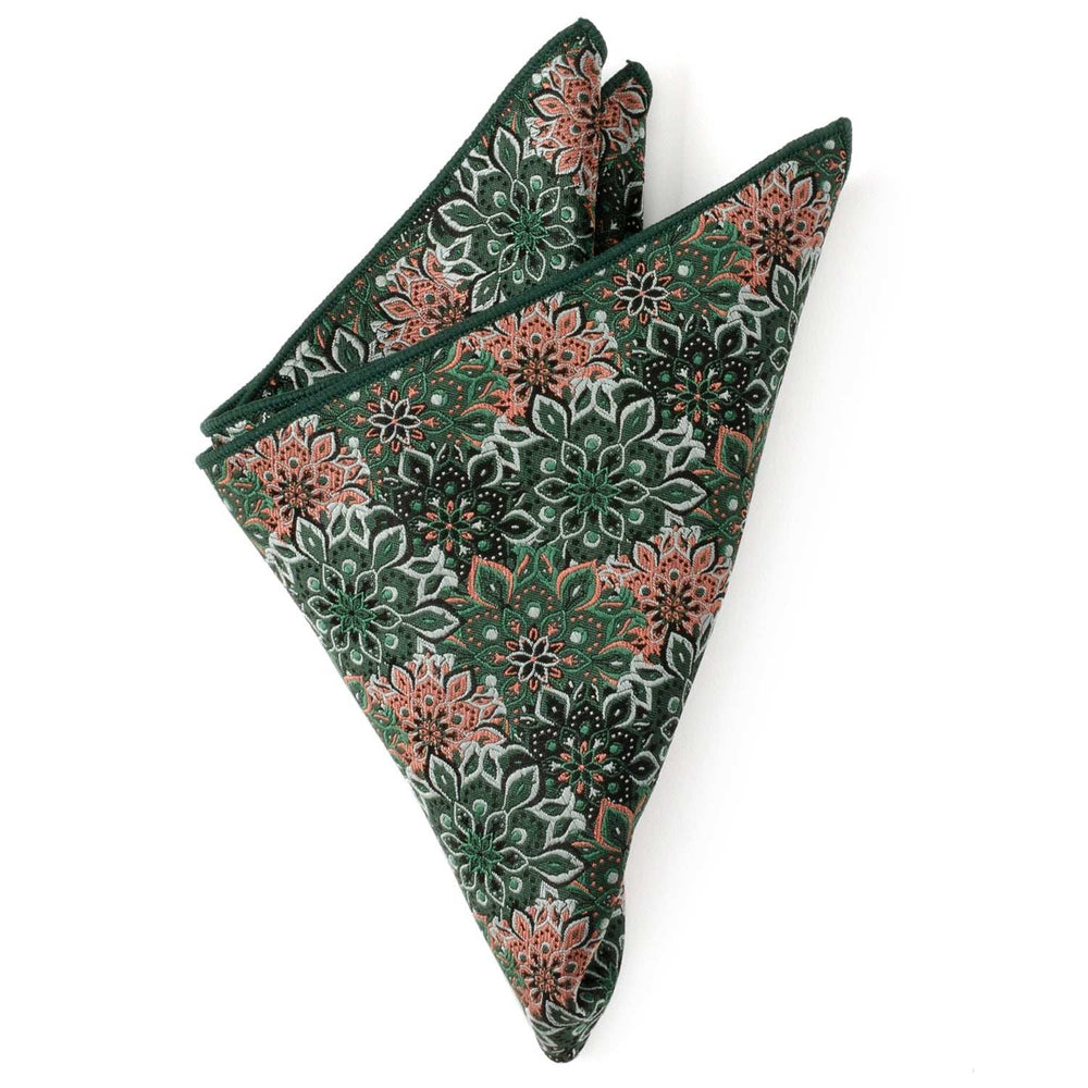 Green Floral Pocket Square - Cufflinks.com - Flyclothing LLC