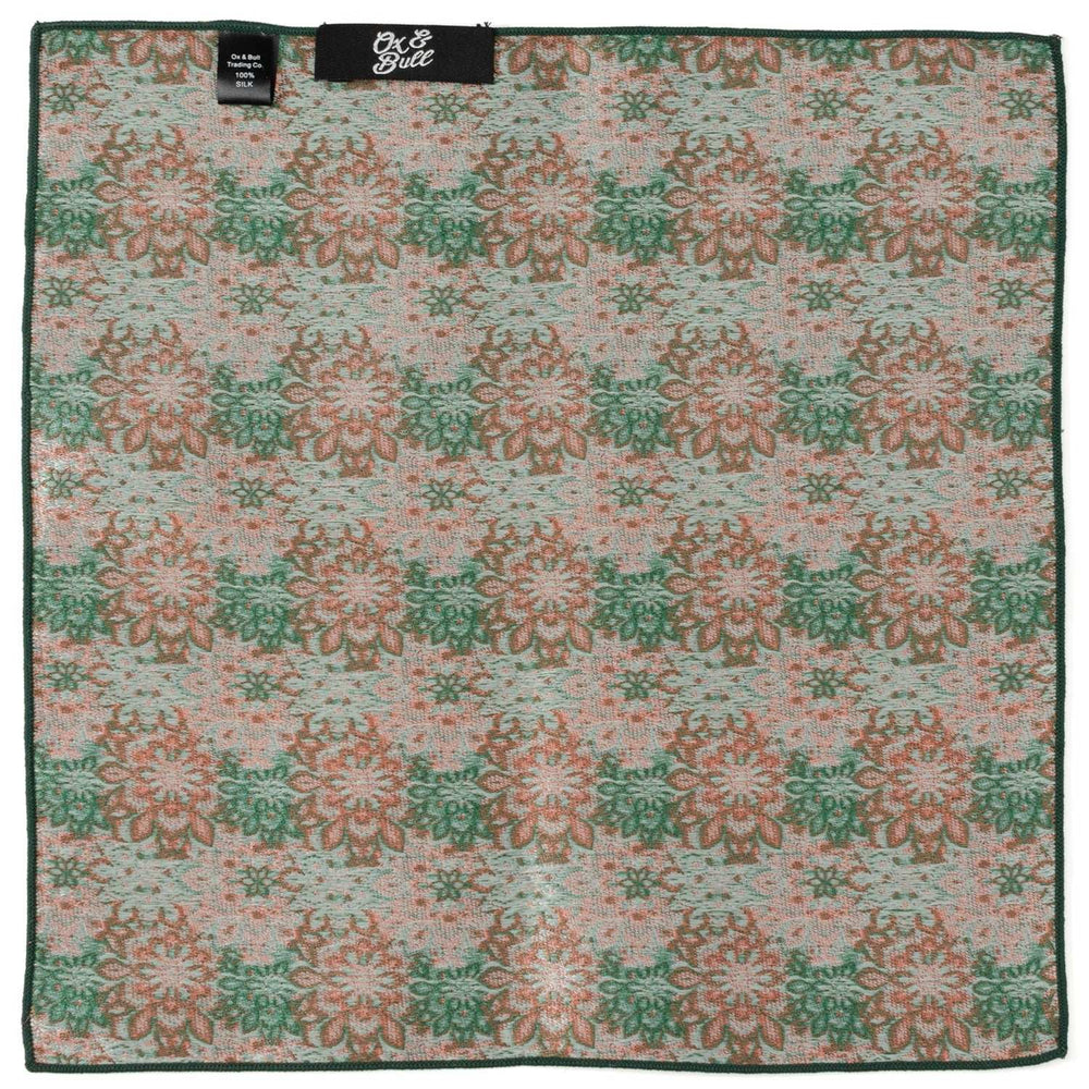 Green Floral Pocket Square - Cufflinks.com - Flyclothing LLC