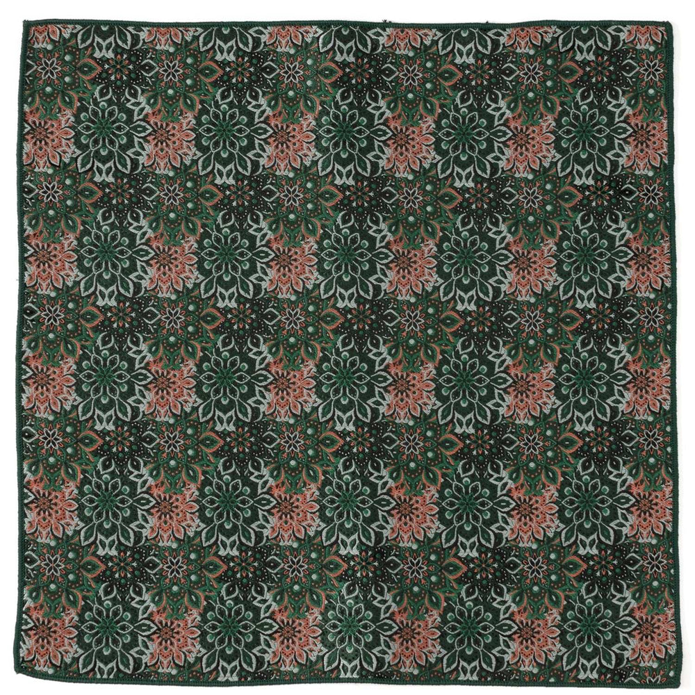 Green Floral Pocket Square - Cufflinks.com - Flyclothing LLC