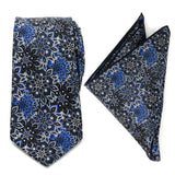 Navy Floral Tie and Pocket Square Gift Set - Cufflinks.com - Flyclothing LLC