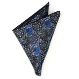 Navy Floral Pocket Square - Cufflinks.com - Flyclothing LLC