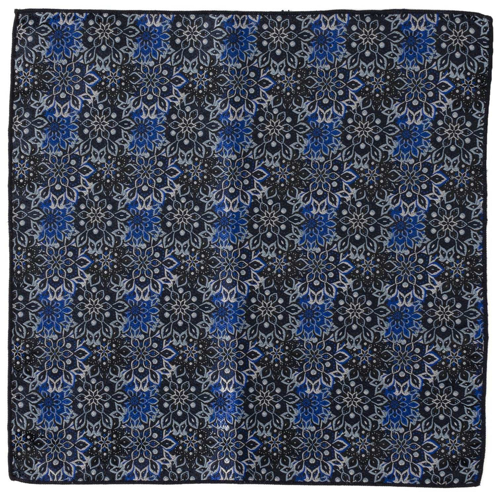 Navy Floral Pocket Square - Cufflinks.com - Flyclothing LLC