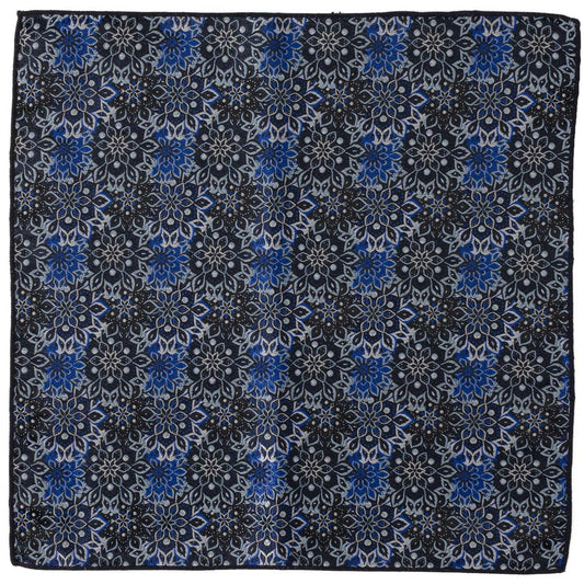 Navy Floral Pocket Square - Cufflinks.com - Flyclothing LLC