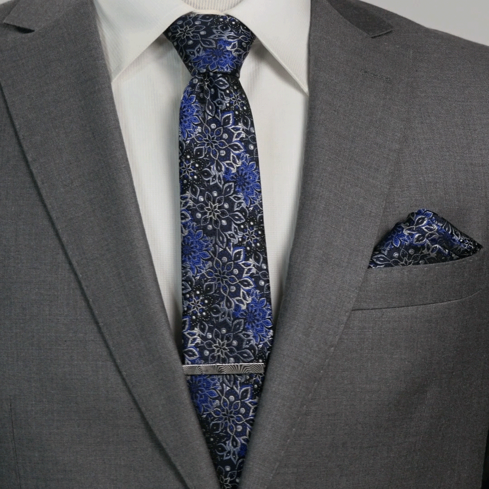 Kaleido Floral Navy Men's Tie - Cufflinks.com - Flyclothing LLC