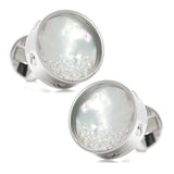 Mother of Pearl Floating Crystals Cufflinks - Cufflinks.com - Flyclothing LLC