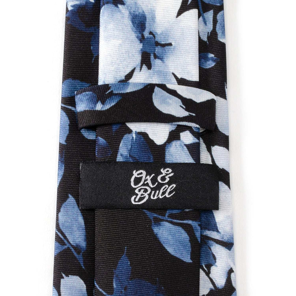 Painted Floral Blue Necktie and Pocket Square Gift Set - Cufflinks.com - Flyclothing LLC