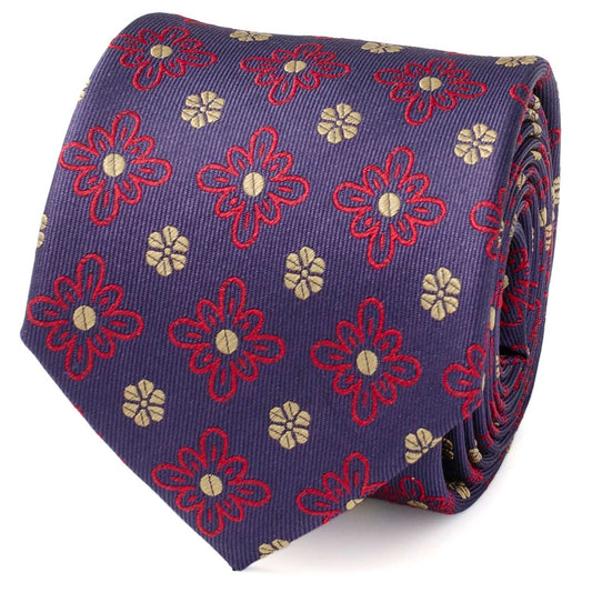 Deep Purple Floral Men's Tie - Cufflinks.com - Flyclothing LLC