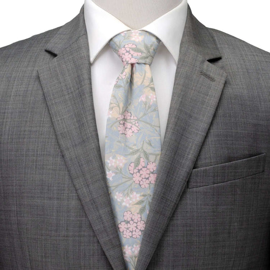 Light Blue Floral Men's Tie - Cufflinks.com - Flyclothing LLC