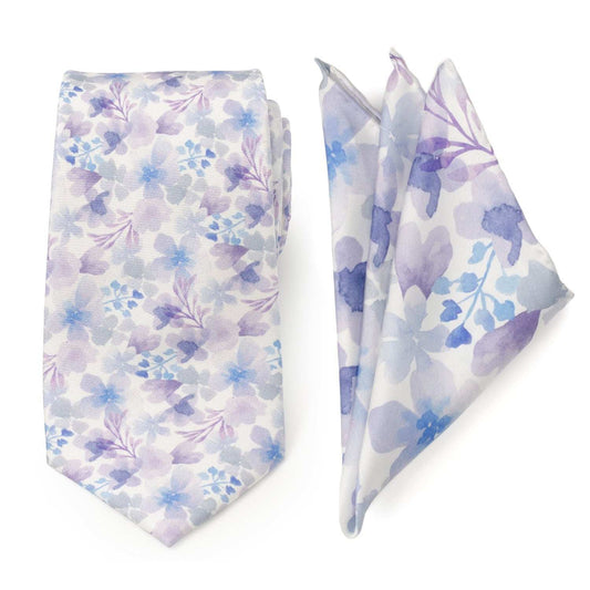 Watercolor Lavender Tie and Pocket Square Gift Set - Cufflinks.com - Flyclothing LLC