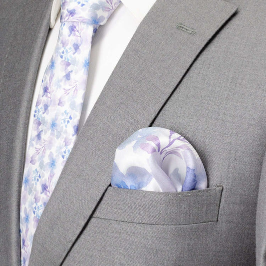 Watercolor Lavender Mix Men's Silk Pocket Square - Cufflinks.com - Flyclothing LLC