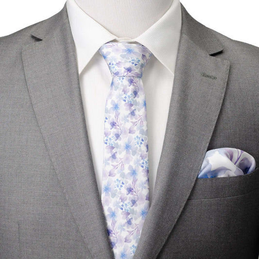 Watercolor Lavender Mix Print Silk Men's Tie - Cufflinks.com - Flyclothing LLC