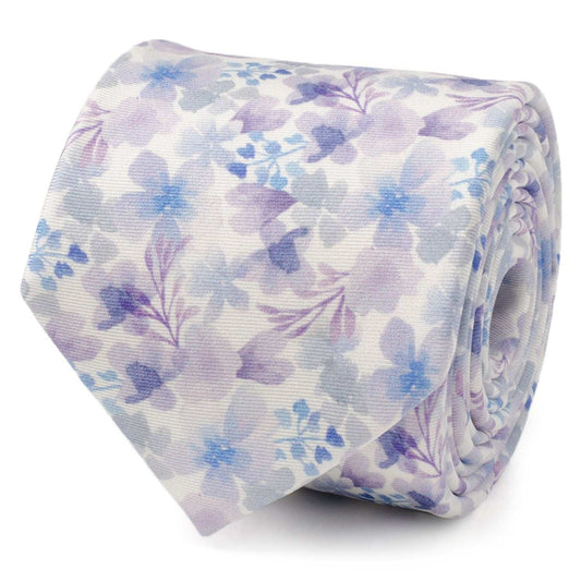 Watercolor Lavender Mix Print Silk Men's Tie - Cufflinks.com - Flyclothing LLC