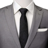 Black Floral Tie and Pocket Square Gift Set - Cufflinks.com - Flyclothing LLC