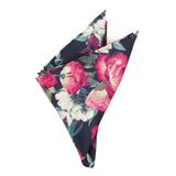 Painted Floral Navy Pocket Square - Cufflinks.com - Flyclothing LLC