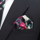 Painted Floral Navy Pocket Square - Cufflinks.com - Flyclothing LLC